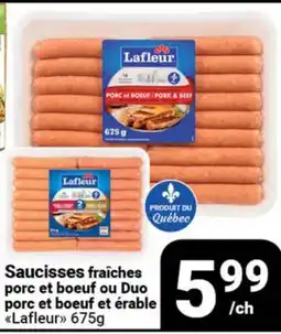 Pasquier Saucisses fraîches porc et bœuf ou Duo porc et bœuf et érable Lafleur offer