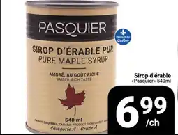 Pasquier Sirop d'érable Pasquier offer