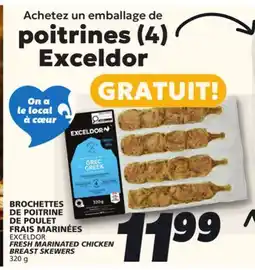 IGA EXCELDOR FRESH MARINATED CHICKEN BREAST SKEWERS offer