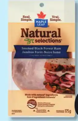 IGA MAPLE LEAF NATURAL SELECTIONS (175 g) or SCHNEIDERS (150 g) SHAVED OR SLICED DELI MEAT offer