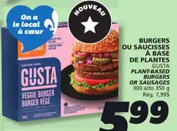 IGA GUSTA PLANT-BASED BURGERS OR SAUSAGES offer
