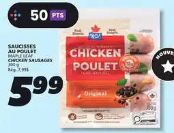 IGA MAPLE LEAF CHICKEN SAUSAGES offer