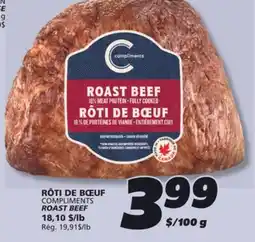 IGA COMPLIMENTS ROAST BEEF offer