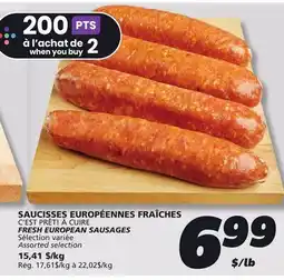 IGA FRESH EUROPEAN SAUSAGES offer