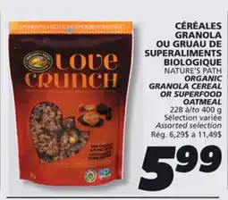 IGA NATURE'S PATH ORGANIC GRANOLA CEREAL offer