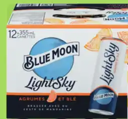 IGA BLUE MOON LIGHT SKY BEER offer