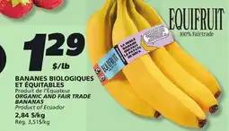 IGA ORGANIC AND FAIR TRADE BANANAS offer