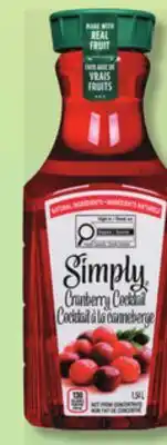 IGA SIMPLY CRANBERRY COCKTAIL offer