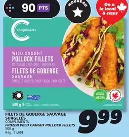 IGA COMPLIMENTS FROZEN WILD CAUGHT POLLOCK FILLETS offer