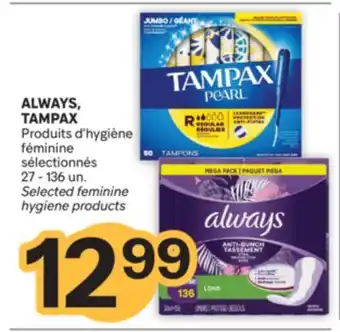 Brunet ALWAYS TAMPAX Produits d'hygiène féminine sélectionnés offer