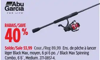 Canadian Tire Abu Garcia Black Max Spinning Combo, 6´6˝, Medium offer
