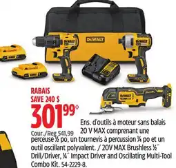 Canadian Tire 20V MAX Brushless 1⁄2˝ Drill/Driver, 1⁄4˝ Impact Driver and Oscillating Multi-Tool Combo Kit offer