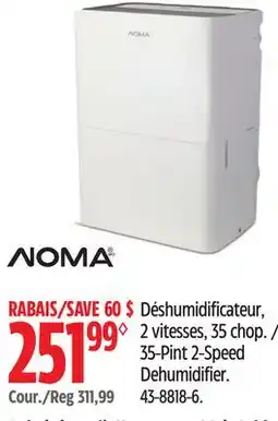 Canadian Tire 35-Pint 2-Speed Dehumidifier offer