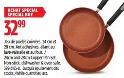 Canadian Tire 24cm and 28cm Copper Pan Set offer