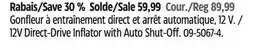 Canadian Tire MOTOMASTER 12V Direct-Drive Inflator with Auto Shut-Off offer