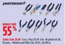 Canadian Tire MASTER CRAFT Wrench and Pliers Set, 10-Pc offer