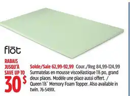Canadian Tire Queen 11⁄2˝ Memory Foam Topper offer