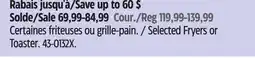 Canadian Tire Selected Fryers or Toaster offer