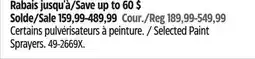 Canadian Tire Selected Wagner Paint Sprayers offer