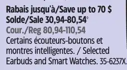 Canadian Tire Selected Earbuds and Smart Watches offer