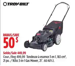 Canadian Tire Troy-Bilt 163cc 3-in-1 Gas Mower, 21˝ offer