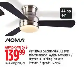 Canadian Tire Hayden LED Ceiling Fan with Remote offer