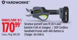 Canadian Tire Yardworks 20V Cordless Handheld Pruner with 4Ah Battery & Charger offer