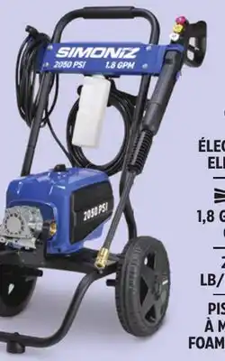 Canadian Tire Simoniz 2050 PSI Electric Pressure Washer with Foam Blaster offer