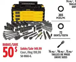Canadian Tire Stanley Professional Grade Black Chrome Socket Set, SAE/Metric, 203-pc offer
