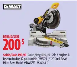 Canadian Tire 12˝ Dual-Bevel Mitre Saw offer