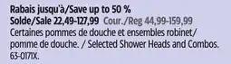Canadian Tire Selected Shower Heads and Combos offer