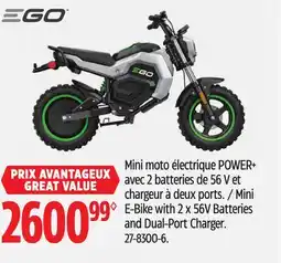 Canadian Tire Mini E-Bike with 2 x 56V Batteries and Dual-Port Charger offer