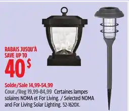 Canadian Tire Selected NOMA and For Living Solar Lighting offer