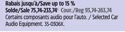 Canadian Tire Selected Car Audio Equipment offer