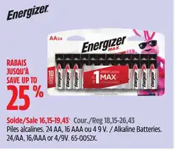 Canadian Tire 24 AA, 16 AAA ou 4 9 V. / Alkaline Batteries offer