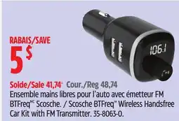 Canadian Tire Scosche BTFreq Wireless Handsfree Car Kit with FM Transmitter offer