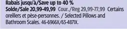 Canadian Tire Selected Pillows and Bathroom Scales offer