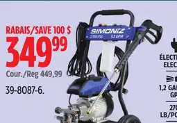 Canadian Tire SIMONIZ 2700 PSI ELECTRIC PRESSURE WASHER offer