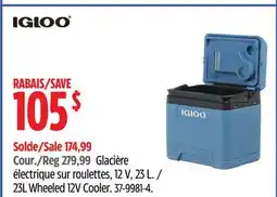 Canadian Tire Igloo 23L Wheeled 12V Cooler offer