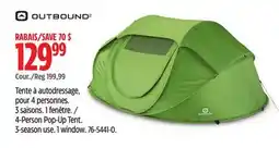 Canadian Tire 4-Person Pop-Up Tent. 3-season use. 1 window offer