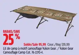 Canadian Tire Yukon Gear Camouflage Camp Cot offer