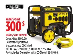 Canadian Tire 10,000W/12,500W Portable Gas Generator with CO Shield offer