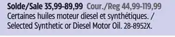 Canadian Tire Selected Synthetic or Diesel Motor Oil offer