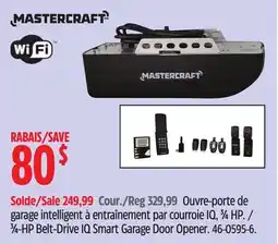 Canadian Tire 3⁄4-HP Belt-Drive IQ Smart Garage Door Opener offer