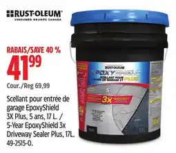 Canadian Tire Rust-oleum 5-Year EpoxyShield 3x Driveway Sealer Plus offer