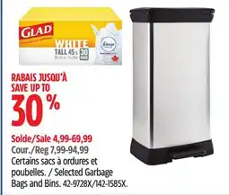 Canadian Tire Selected Garbage Bags and Bins offer