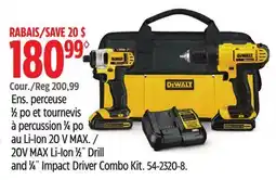 Canadian Tire 20V MAX Li-Ion 1⁄2˝ Drill and 1⁄4˝ Impact Driver Combo Kit offer