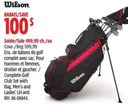 Canadian Tire Wilson Complete Golf Club Set with Bag. Men's and Ladies' LH and RH offer