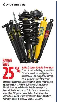 Canadian Tire Selected Shocks and Struts offer