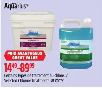Canadian Tire Aquarius Selected Chlorine Treatments offer